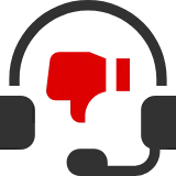 Icone de um headphone com um sinal de dislike.